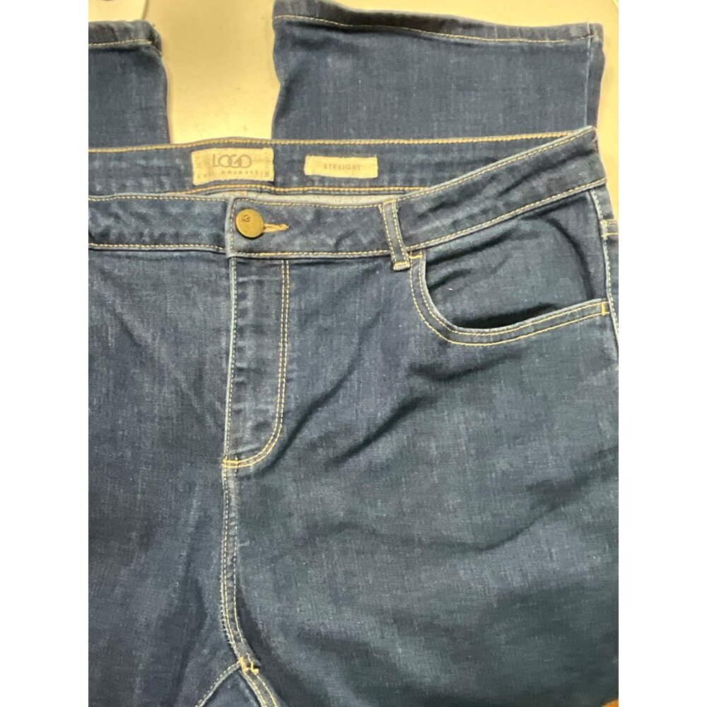Logo Women's Straight Leg Blue Denim Jeans Size 16 #A301241